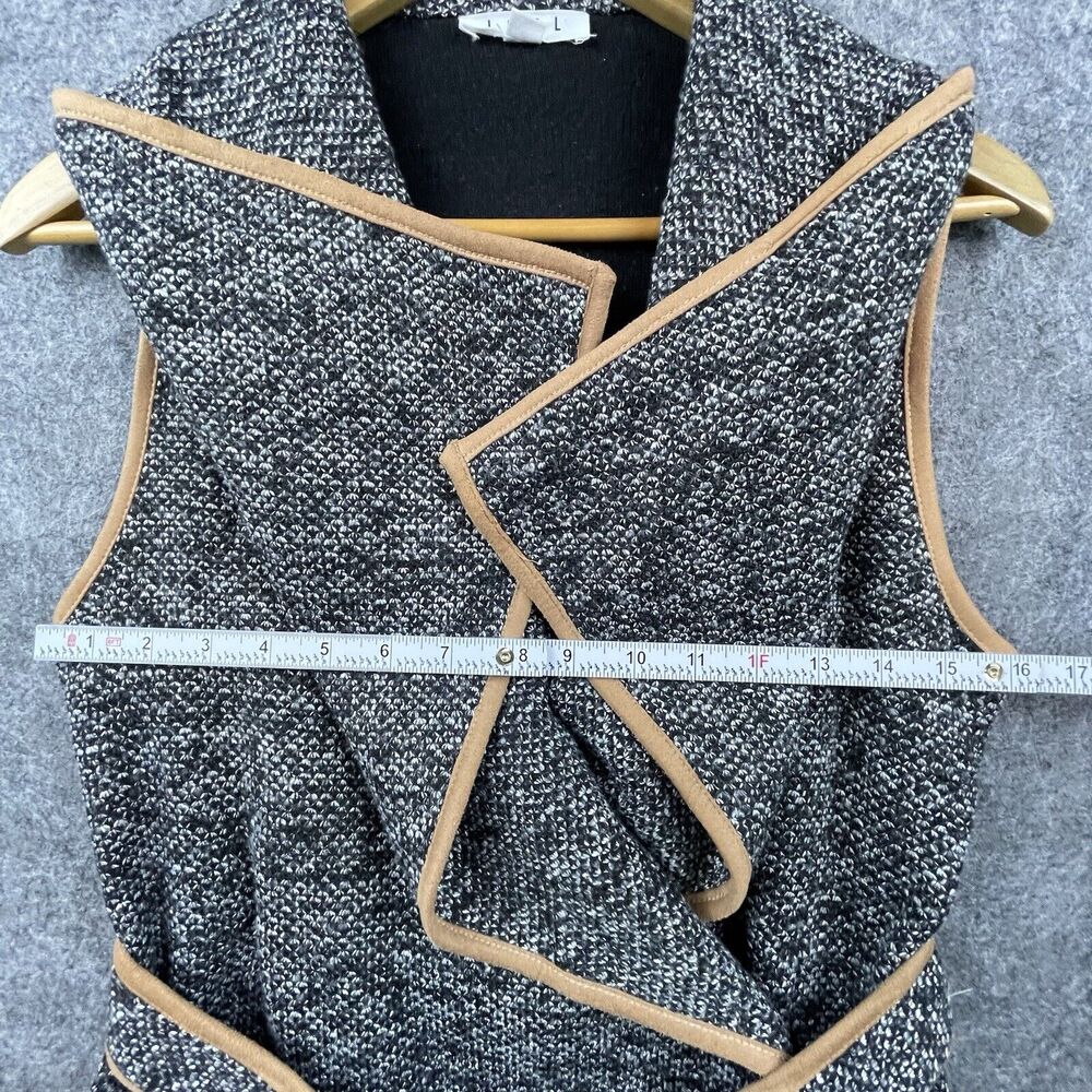 THML Sweater Womens Small Grey Brown Belted Cardigan Quiet Luxury Career Wrap - Picture 5 of 6